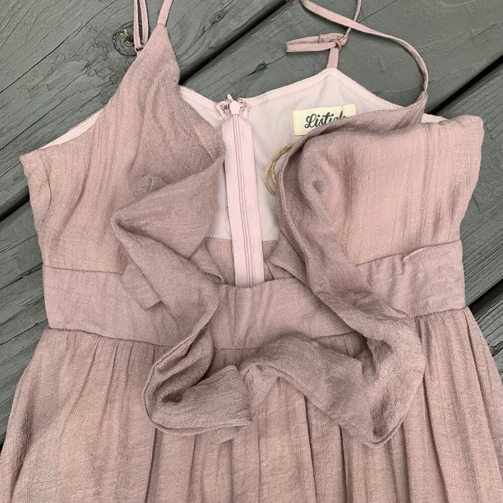 Listicle Front Tie Cutout Maxi Dress Mauve Adjustable Straps NEW Size M - Picture 12 of 12